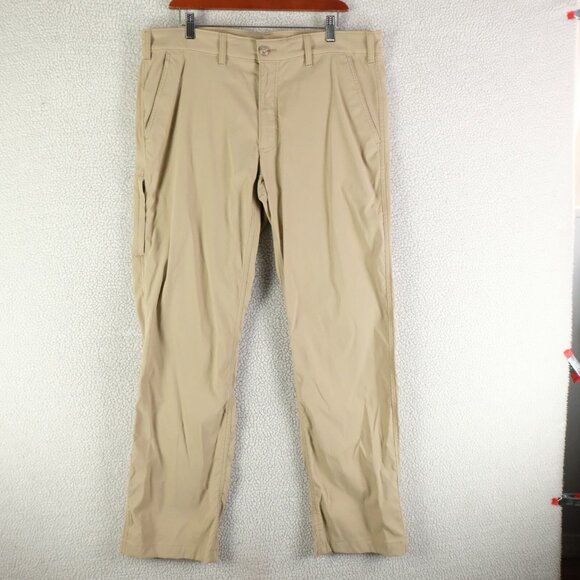 Eddie Bauer Travex Pants Mens 38X32 Beige Hiking Lightweight Nylon Outdoor - Picture 1 of 11
